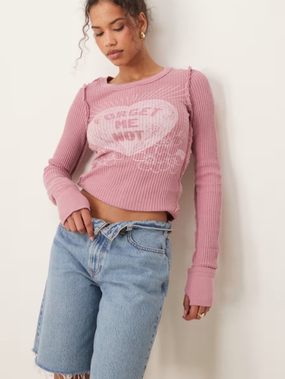 RARE Free People We The Free Forget Me Not Long Sleeve Thermal Medium 🌙